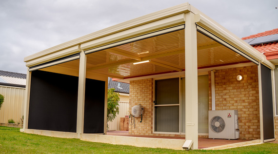 Outdoor blinds enclosed flat patio perth design example