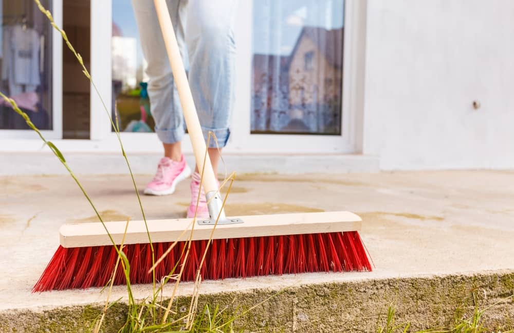Sweep the patio surface regularly to remove leaves, debris, and dirt.